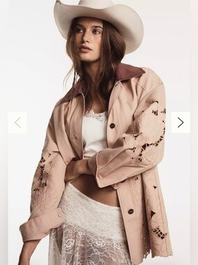 By Anthropologie Cotton Floral Cutwork Barn
Jacket